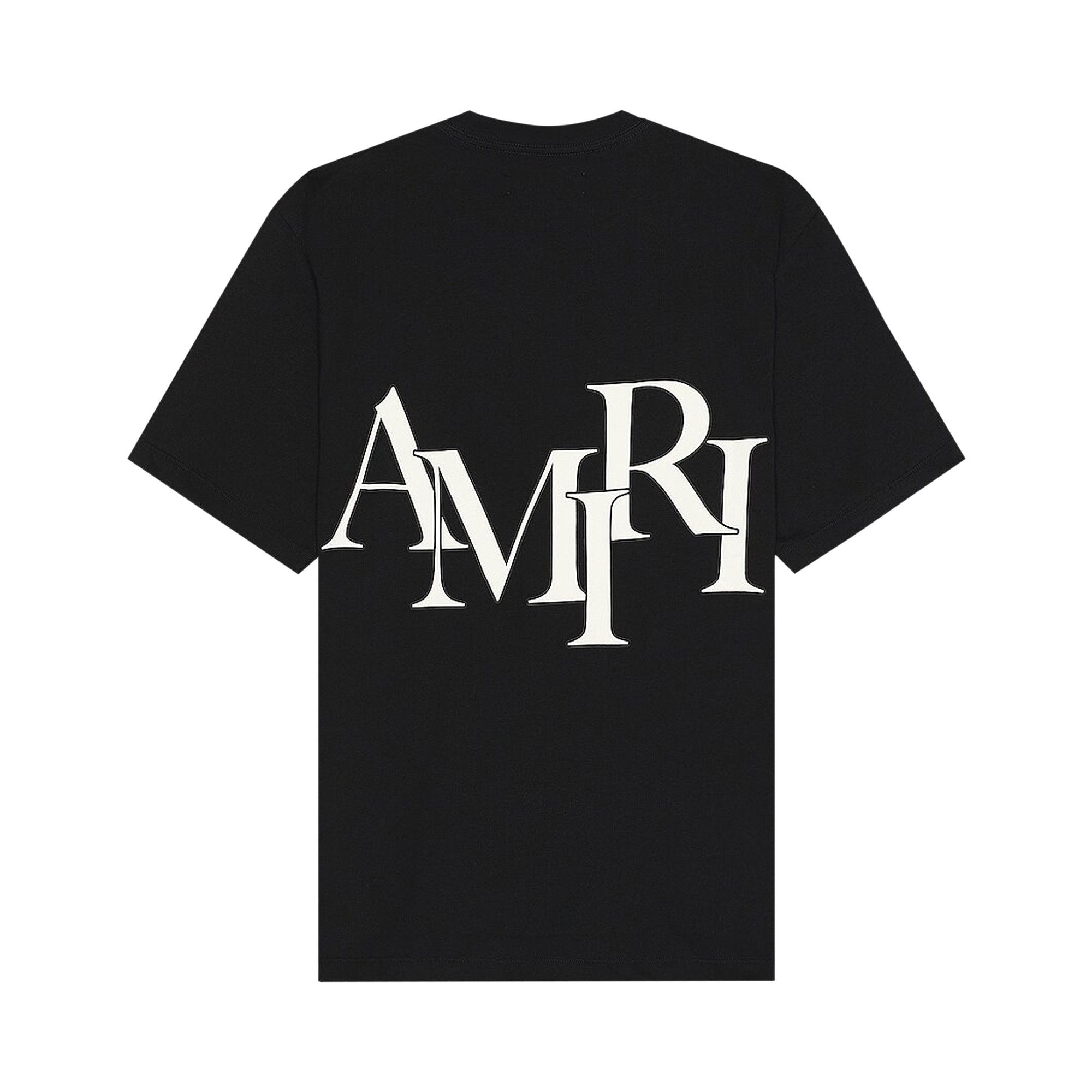 Buy Amiri Staggered Logo Tee 'Black' - AW23MJG027 001 BLAC