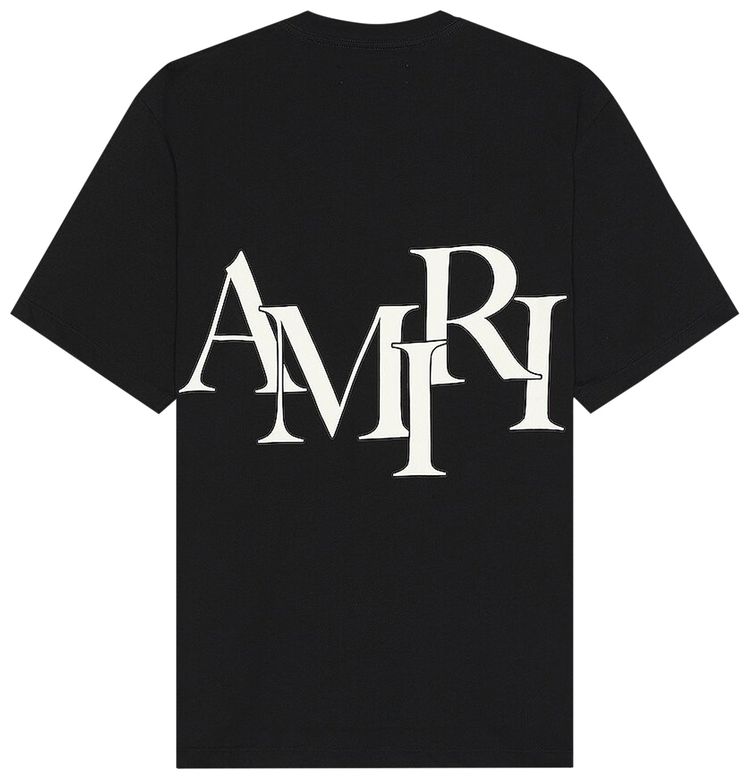 Amiri Staggered Logo Tee Black
