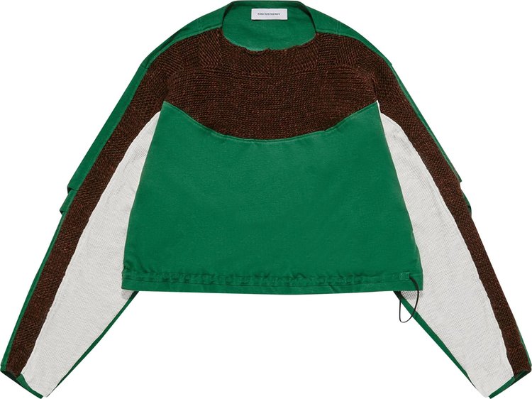 Kiko Kostadinov Solon Knit Hybrid Long-Sleeve Top 'Green/Rust/White'