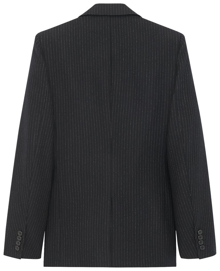 Saint Laurent Double Breasted Tuxedo Jacket Chalk Black