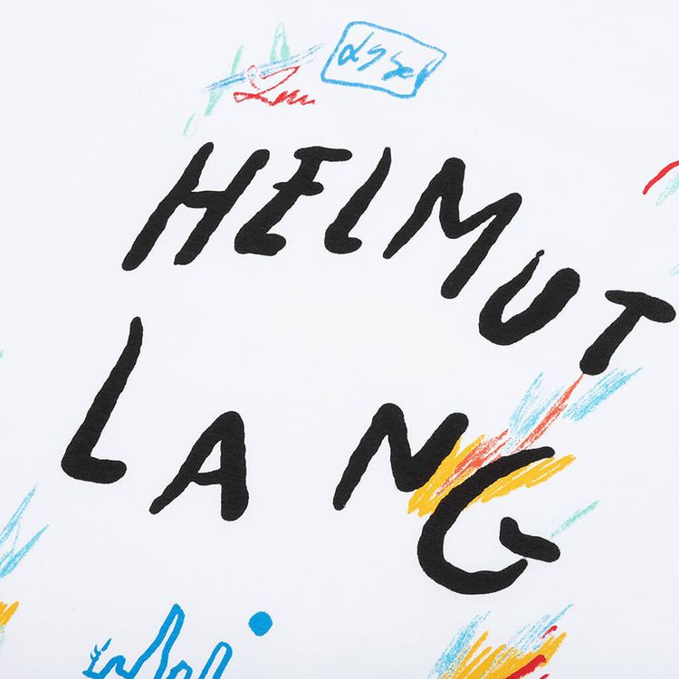 Helmut Lang Scribbled Logo Tee White