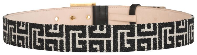 Balmain Monogram Jacquard Belt IvoryBlack