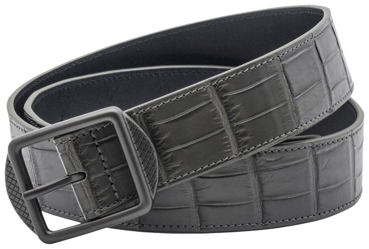 Bottega Veneta Leather Belt Light Grey