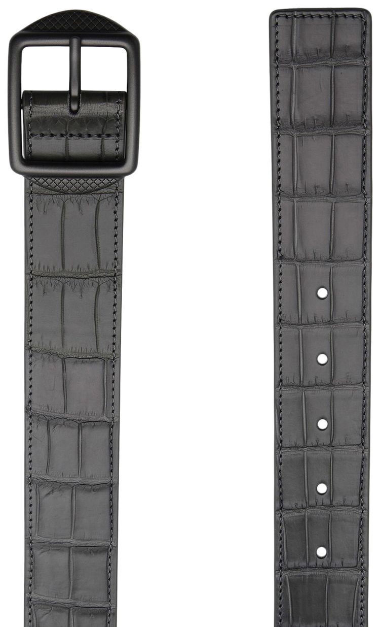 Bottega Veneta Leather Belt Light Grey