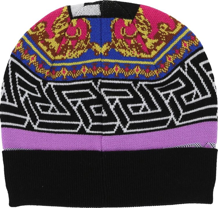 Versace Intarsia Knnit Beanie Black