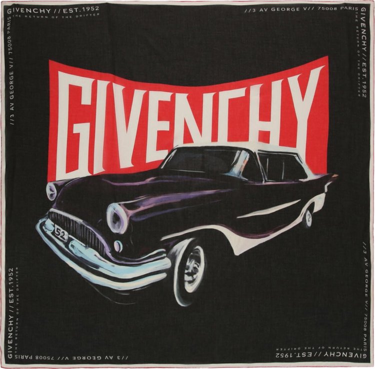 Givenchy Car Logo Print Scarf 'Black'