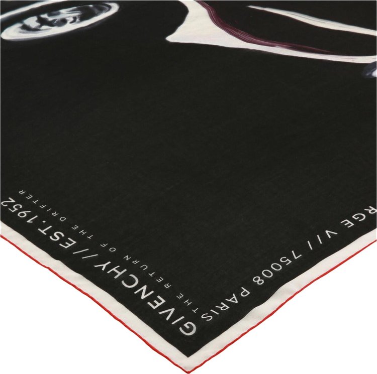 Givenchy Car Logo Print Scarf Black