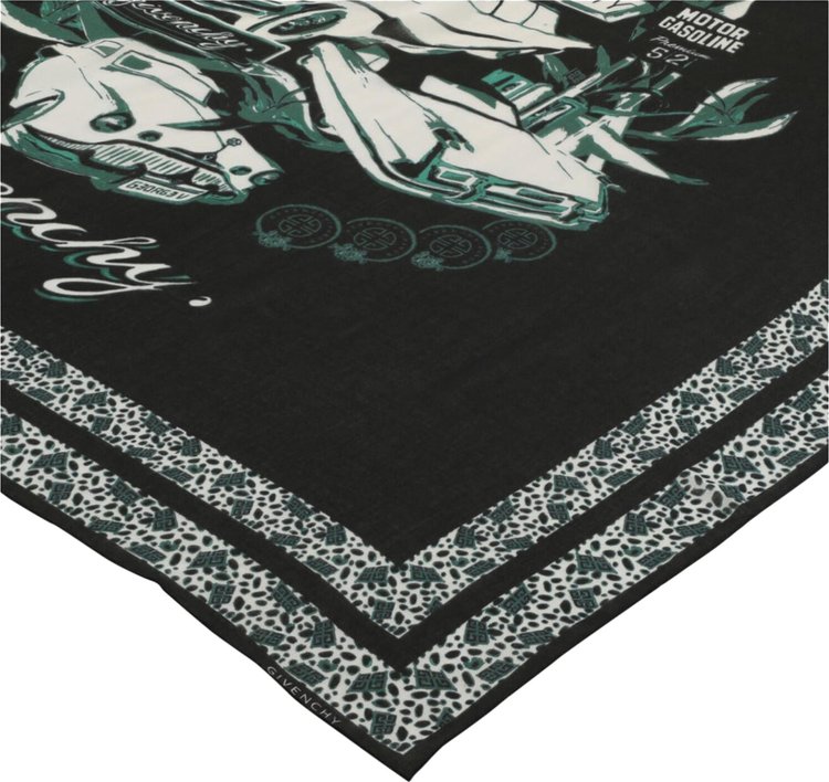 Givenchy Motel Logo Print Scarf BlackGreen