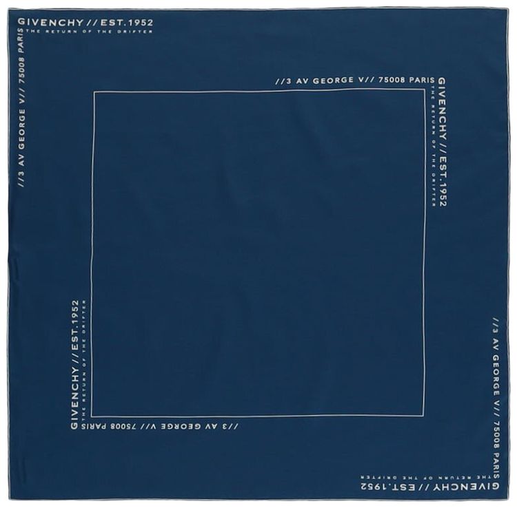 Givenchy Address Logo Scarf Navy