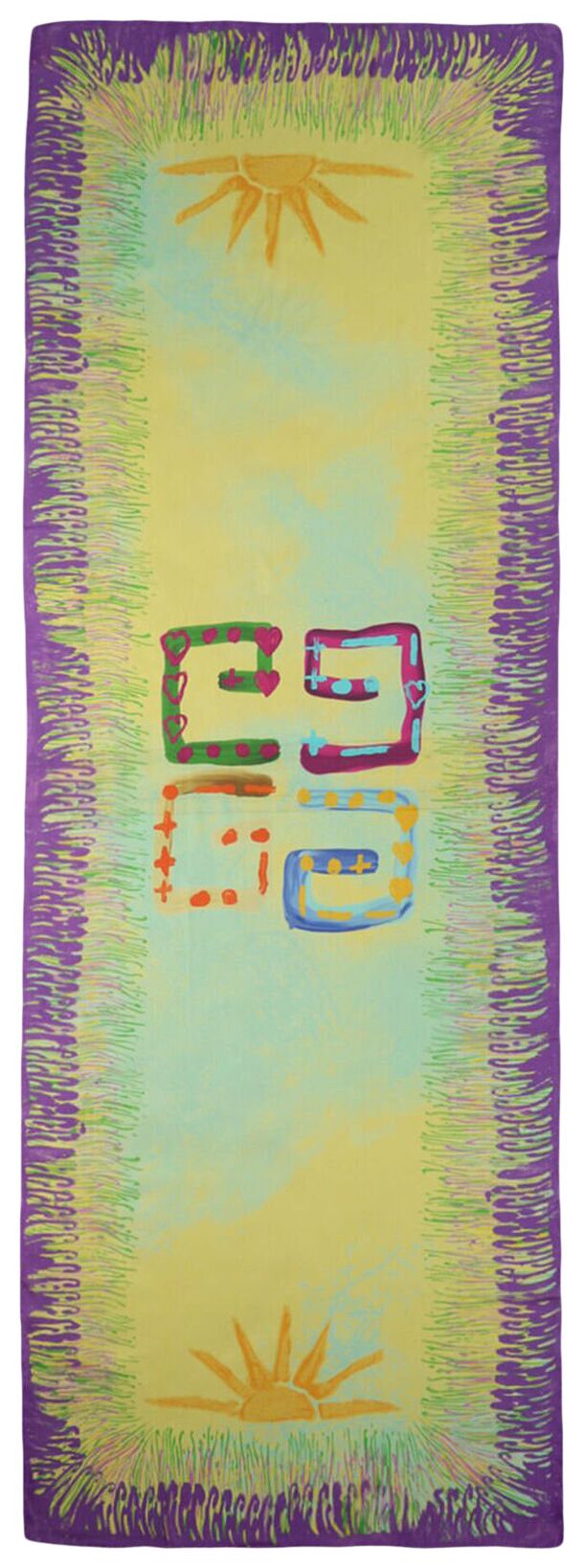 Givenchy New Artwork Print Scarf Multicolor