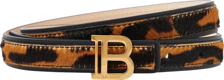 Balmain B-Logo Belt 'Brown Leopard'