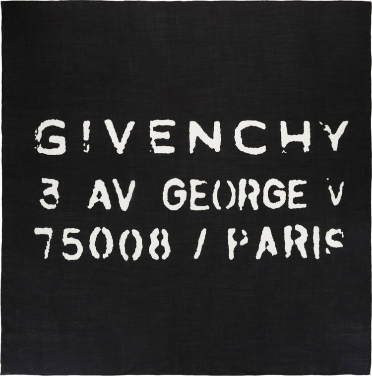 Givenchy Address Logo Print Scarf 'Black'