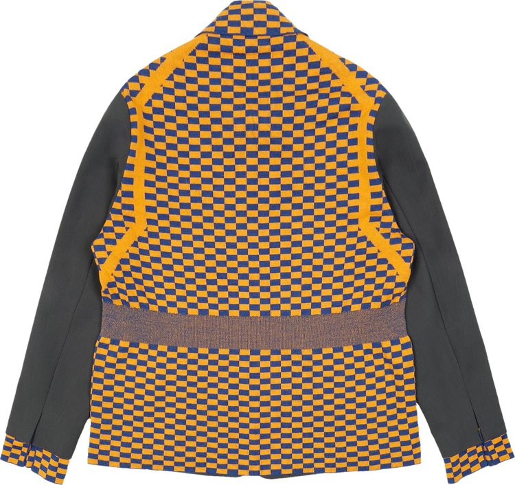 Kiko Kostadinov Sorelle Jacket GraphiteEcruOrange Check