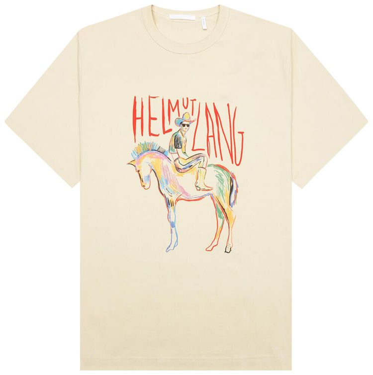 Helmut Lang Scribbled Logo Tee Stone