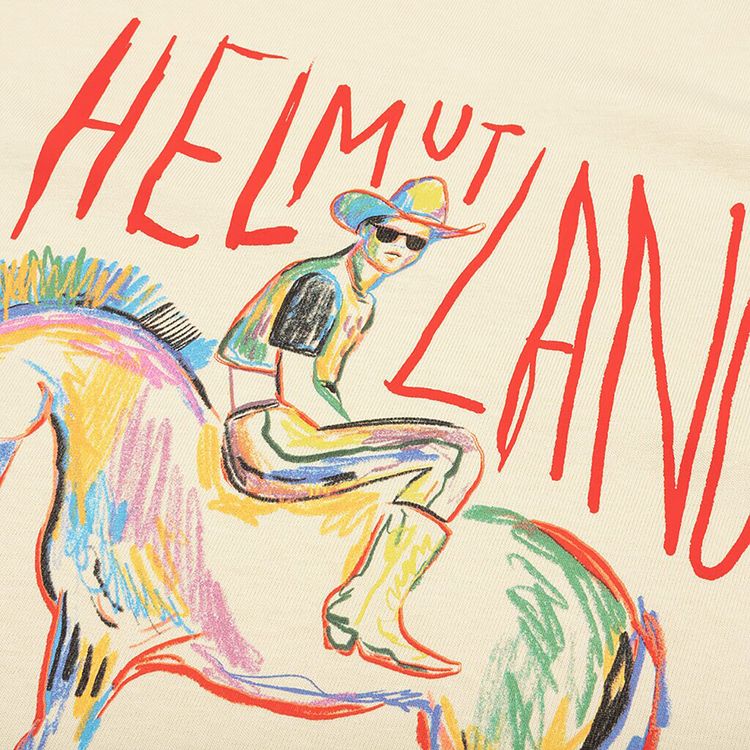 Helmut Lang Scribbled Logo Tee Stone