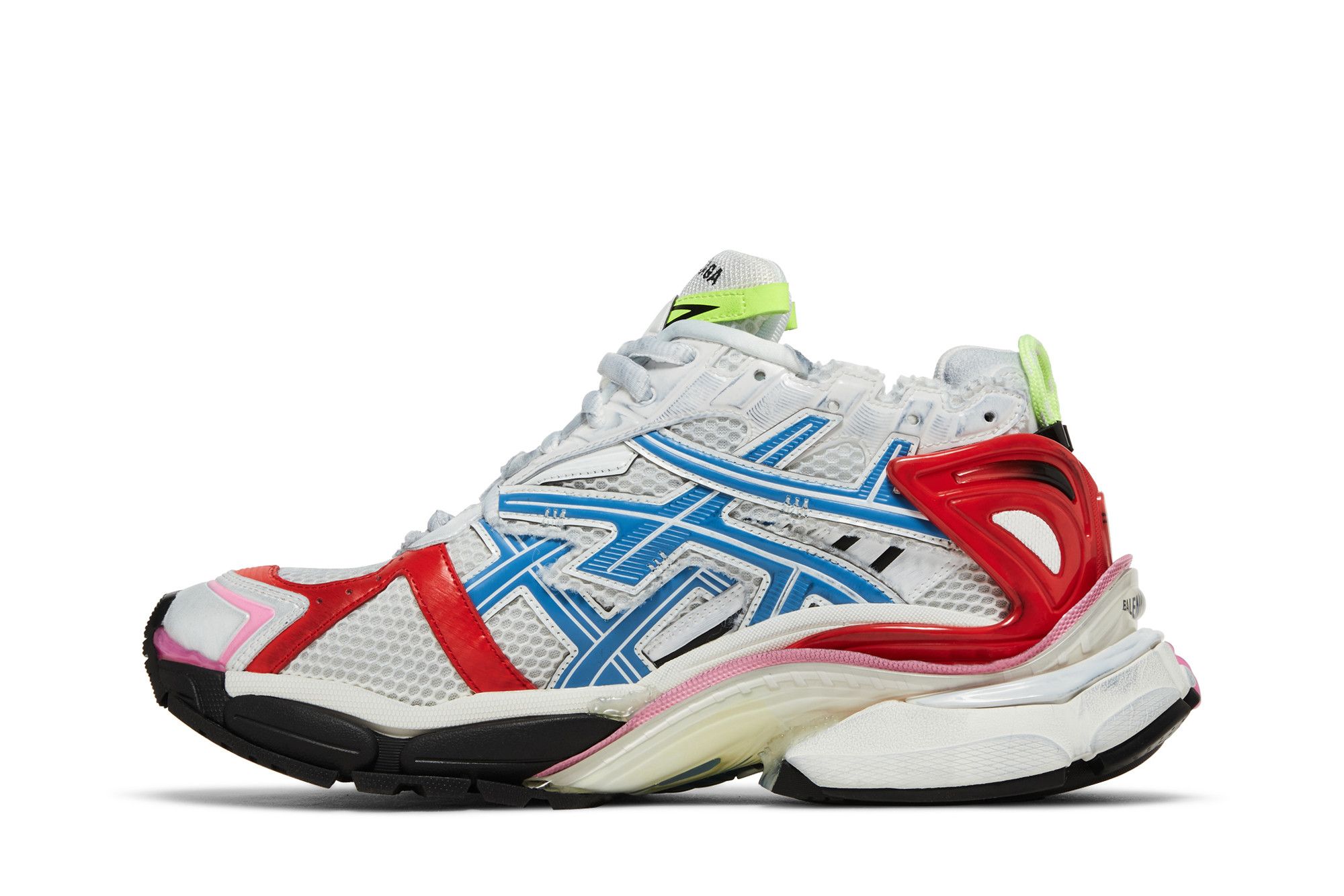【関税&送料込】Balenciaga Runner Sneaker White Blue Pink Gr Balenciaga Runner Sneakers - White/Blue/Pink/Ora | Editorialist
