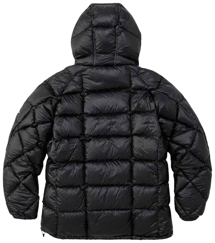 And Wander Diamond Stitch Down Hoodie Black