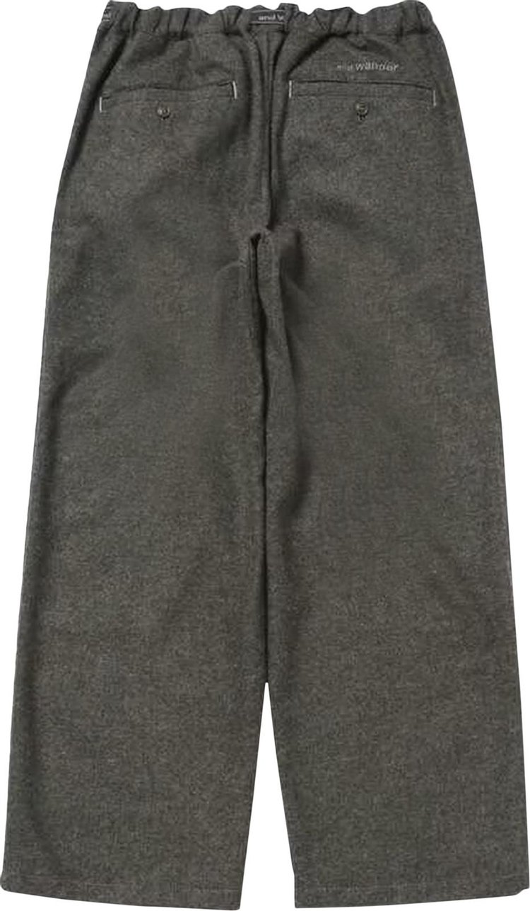 And Wander Rewool Tweed Wide Pants Khaki