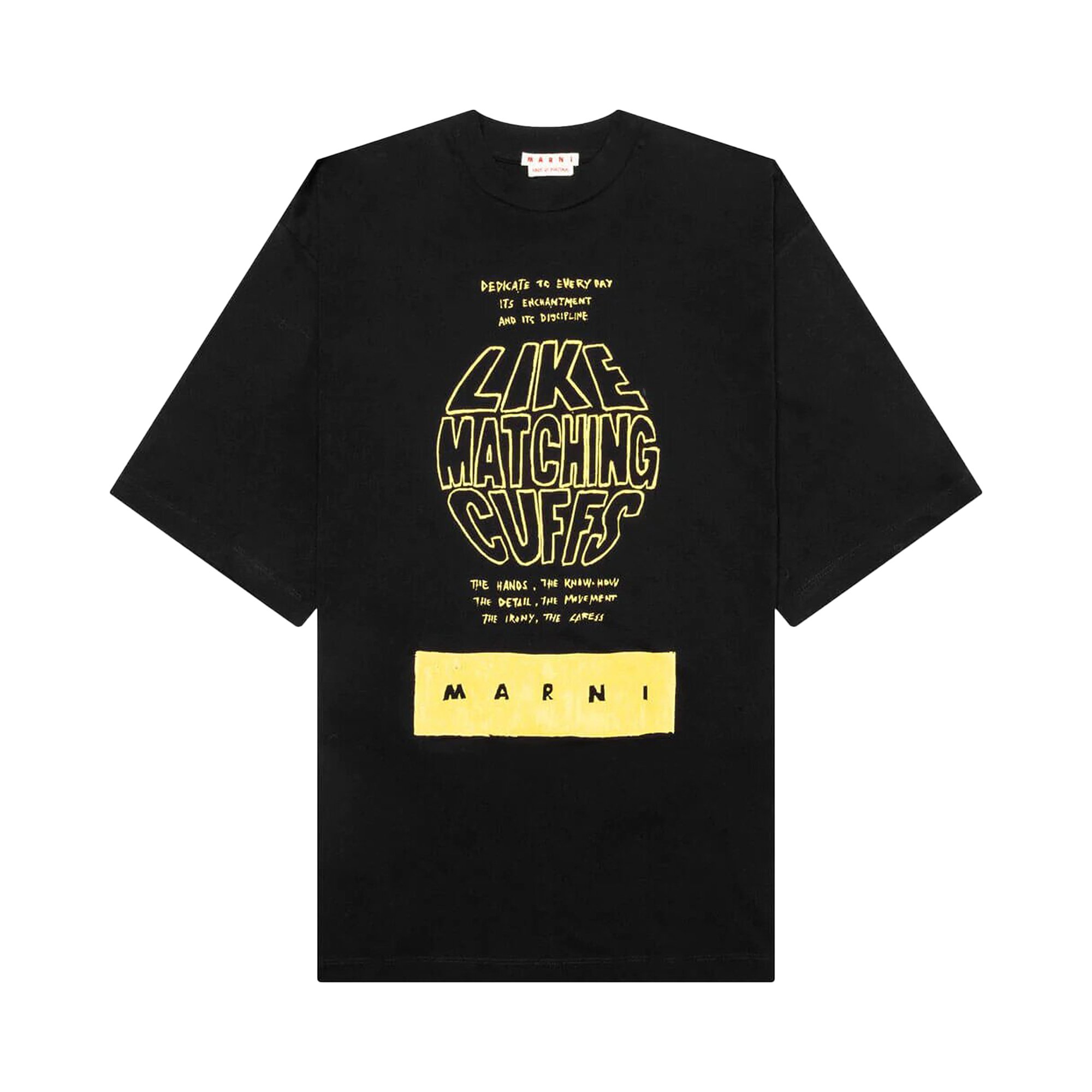 Buy Marni Slogan Print T-Shirt 'Black' - HUMU0275XP USCV72 CUN99 