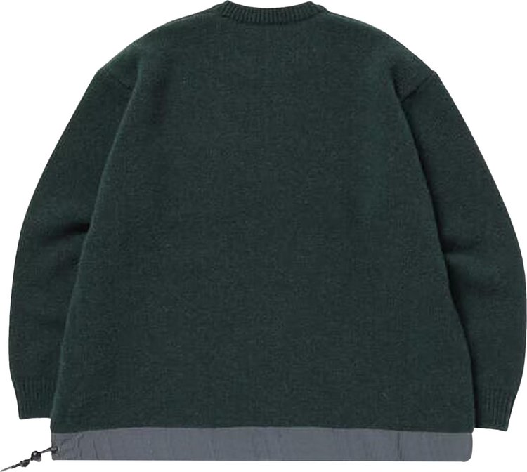 And Wander Shetland Wool Sweater Green