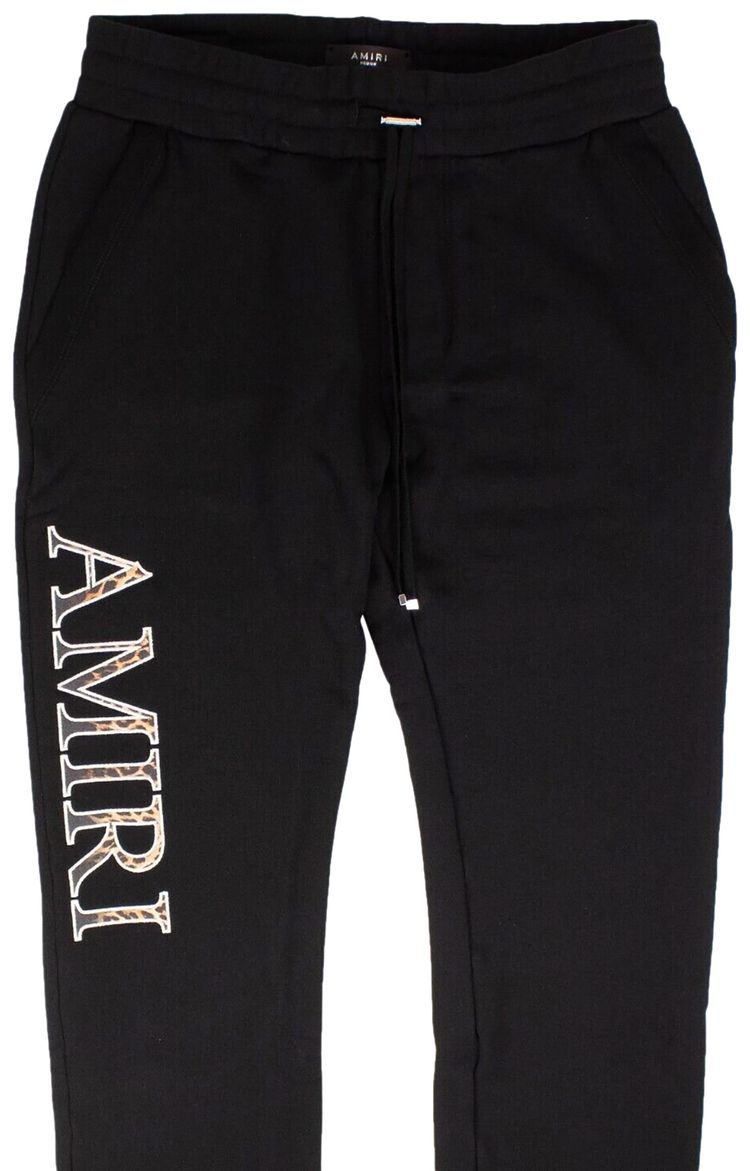 Amiri Leopard Applique Sweatpant Set Black