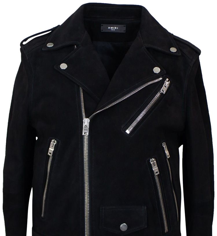 Amiri Perfecto Suede Jacket Black