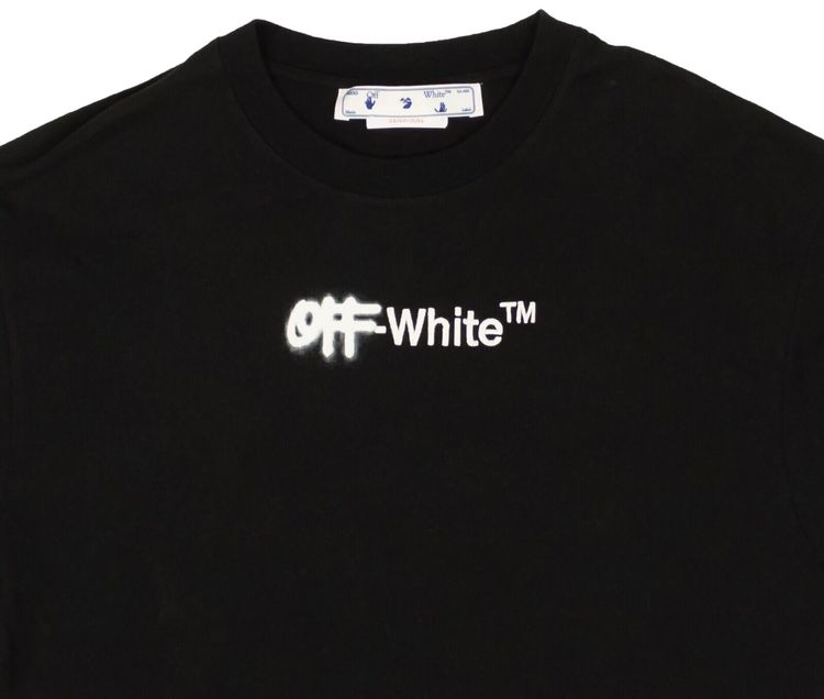 Off White Logo Print T Shirt Black