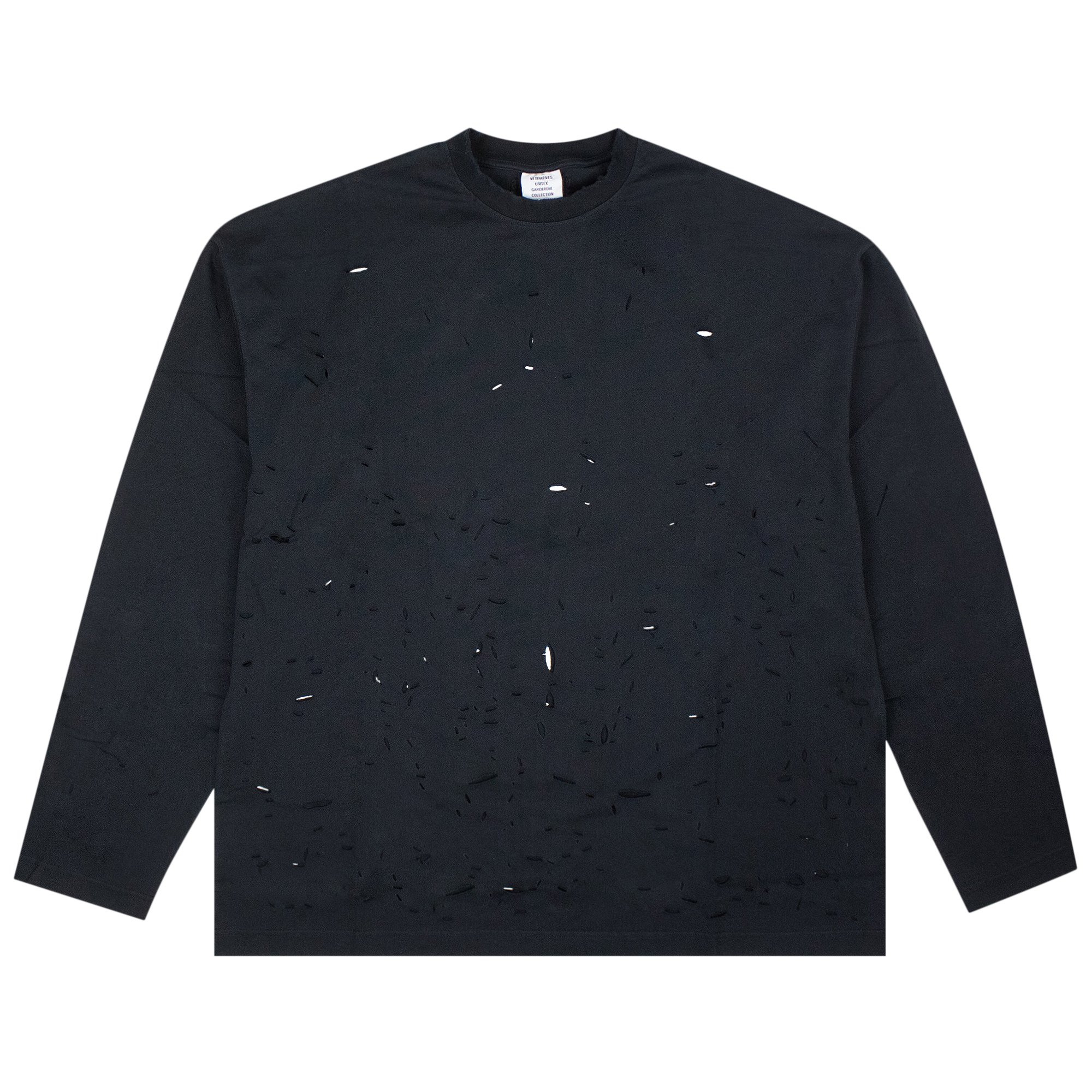 Vetements Destroyed Long-Sleeve 'Black'