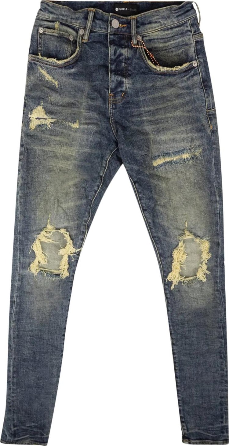 Purple Brand Mens Skinny Fit Jeans P002-GEB Grey Dirty Resin Blowout