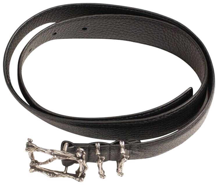 Amiri Molded Calf Bones Belt Black