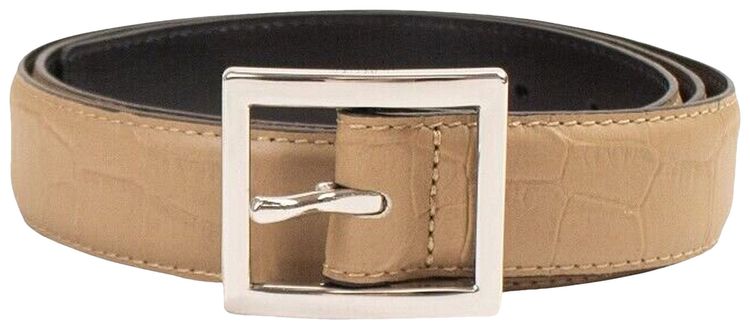 Amiri Embossed Croc Buckle Belt Beige