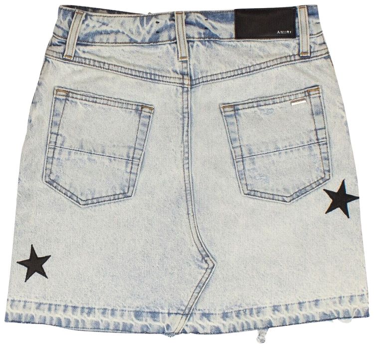 Amiri Star Denim Skirt Blue