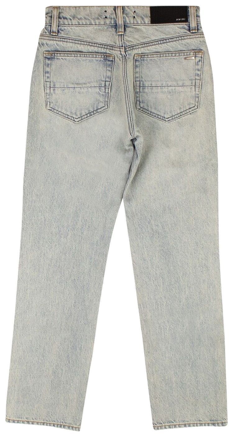 Amiri Cropped Straight Stack Jeans Blue