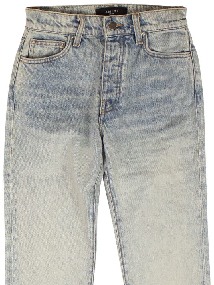 Amiri Cropped Straight Stack Jeans Blue