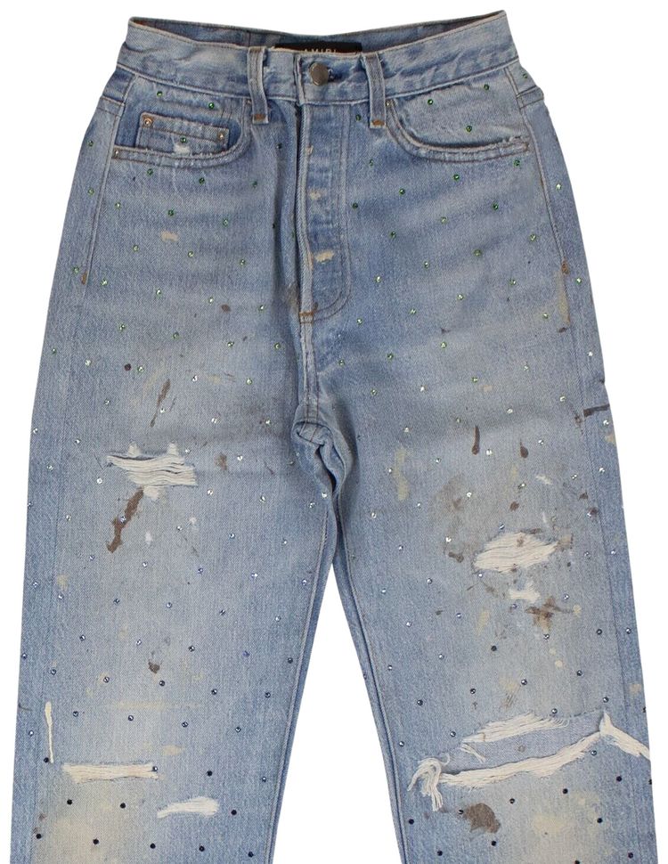 Amiri Gradient Crystal Recon Denim Jeans Blue