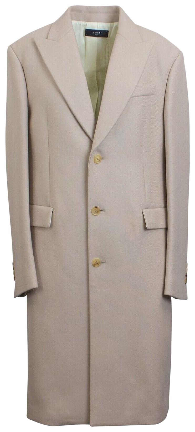 Amiri Single Breasted Lapel Coat Tan