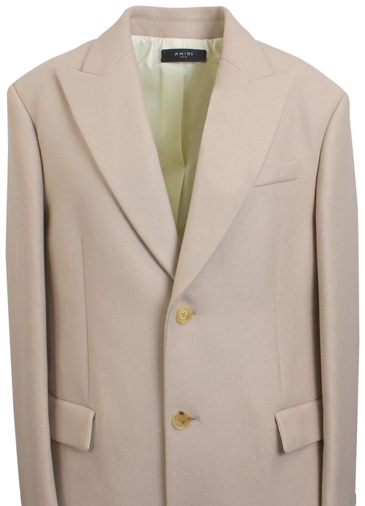 Amiri Single Breasted Lapel Coat Tan