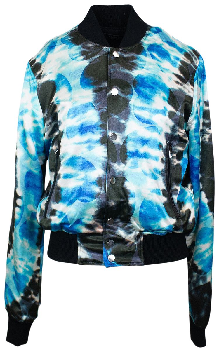 Amiri Hearts Tie Dye Bomber Jacket Blue