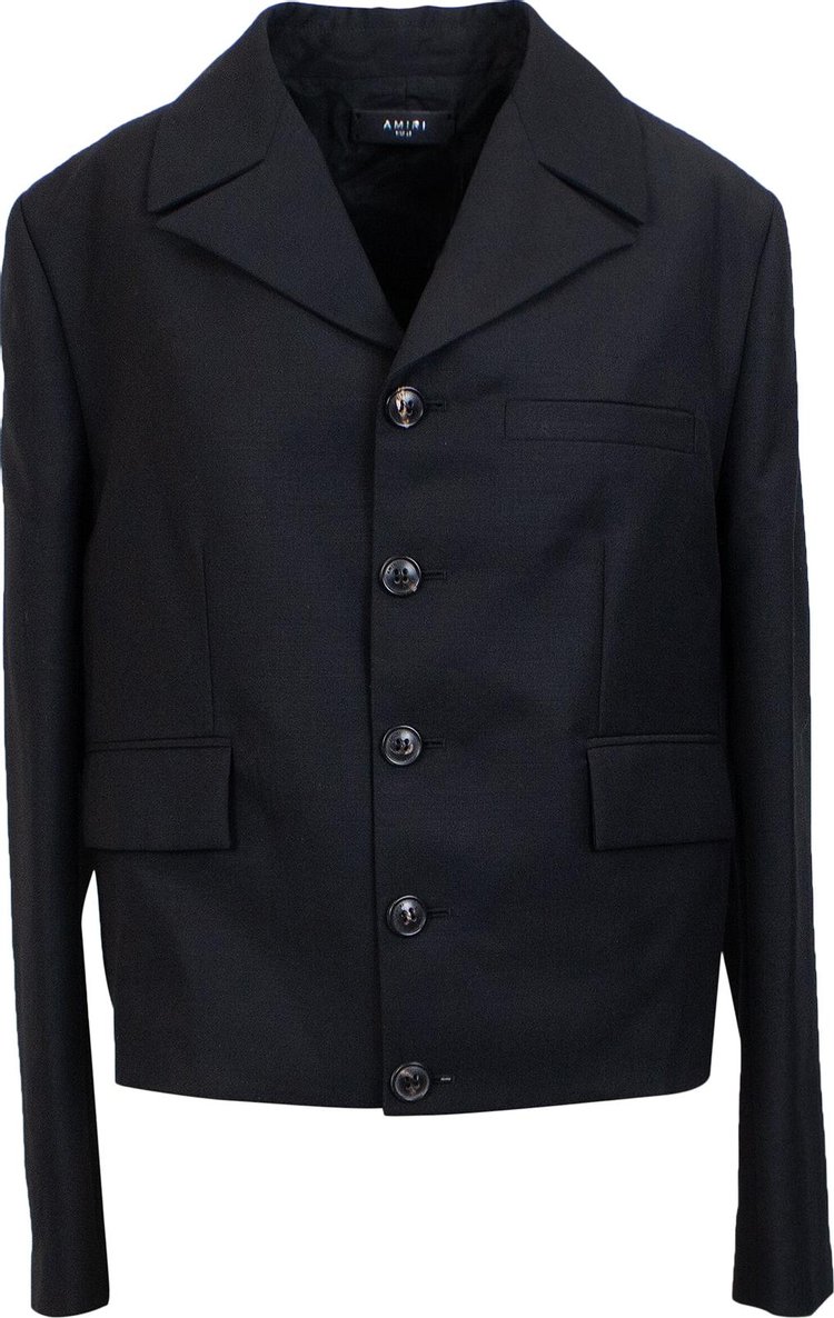 Buy Amiri Mohair Cadet Jacket 'Black' - MJF009 001 BLAC | GOAT