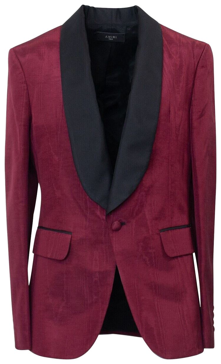 Amiri Moire Tux Blazer Red