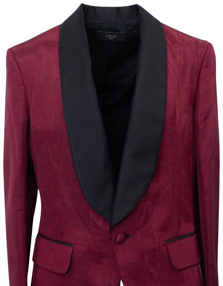 Amiri Moire Tux Blazer Red