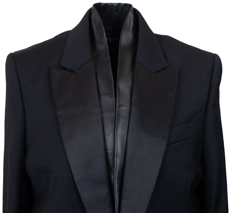 Amiri Leather Scarf Blazer Black
