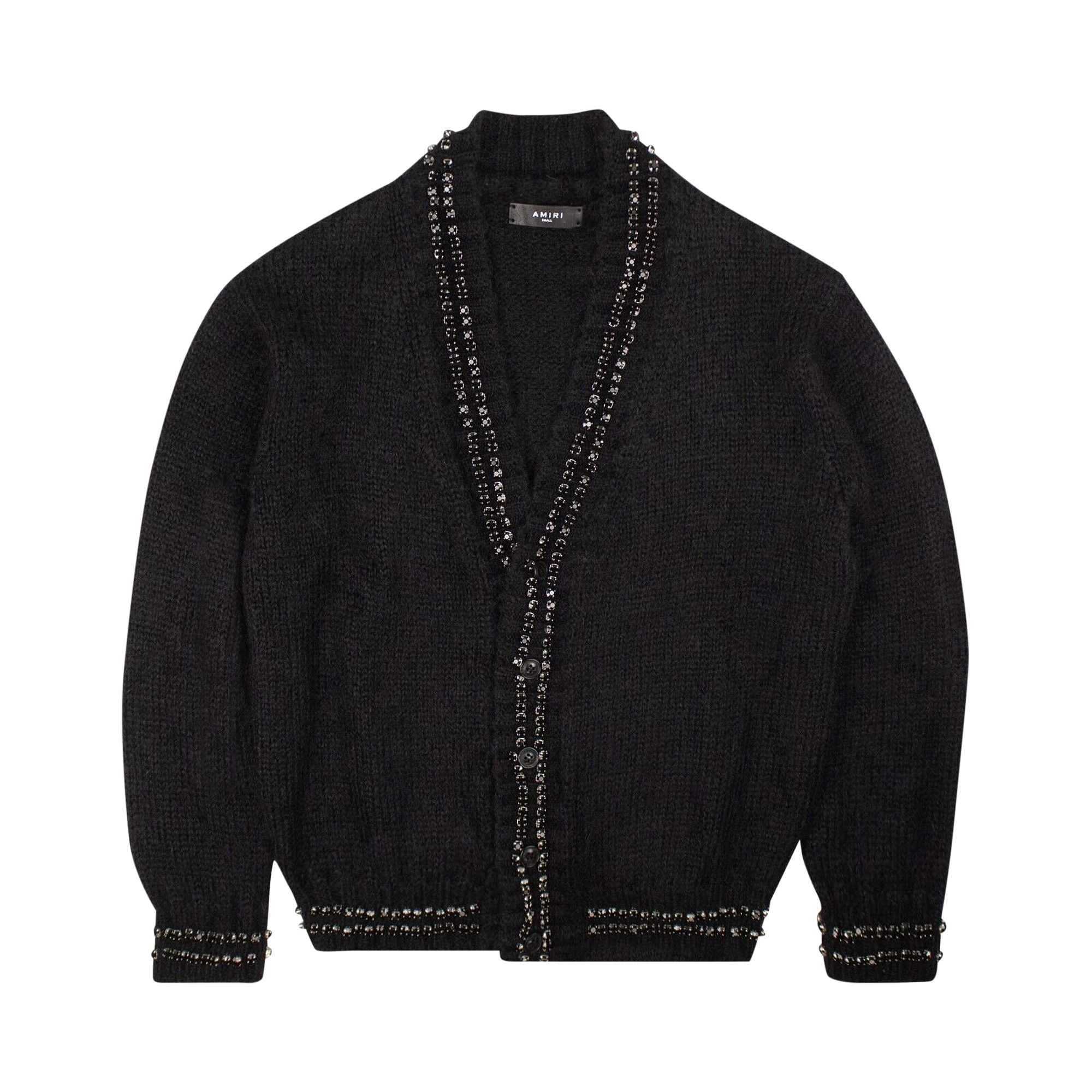 Buy Amiri Embellished Mohair Cardigan Black MKC009 001 BLAC GOAT CA