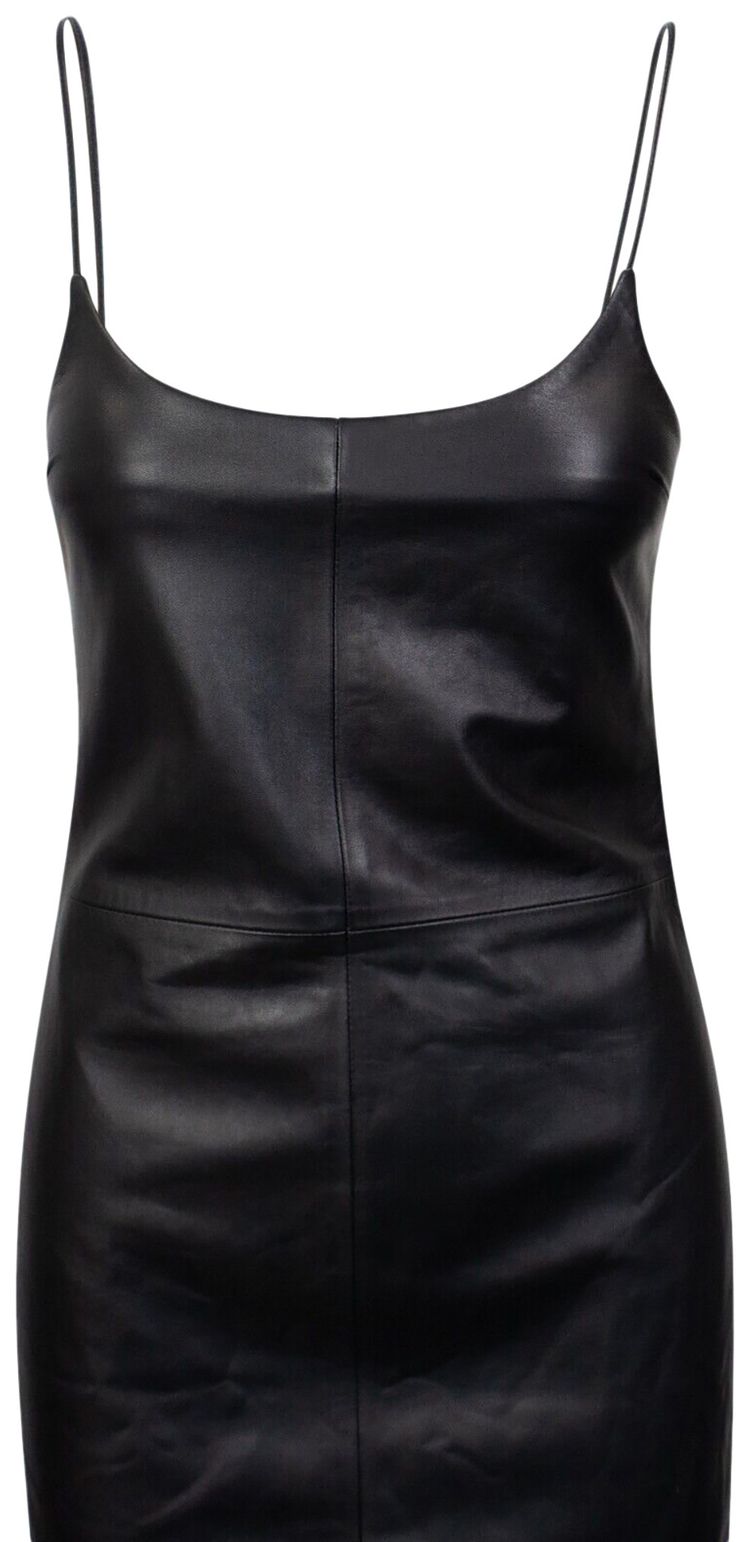 Amiri Leather Slip Dress Black