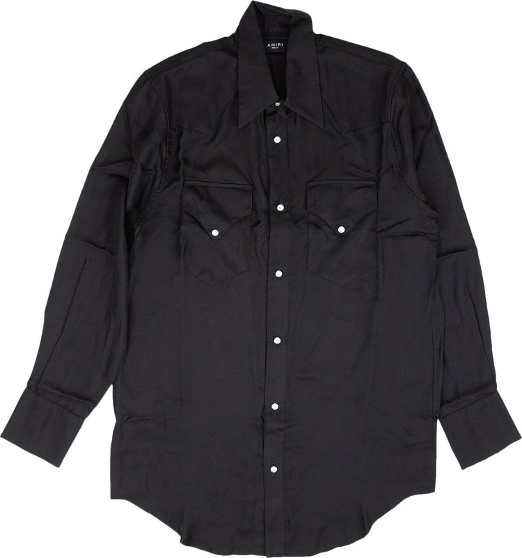 Buy Amiri Western Silk Shirt 'Black' - WSL001 001 BLAC | GOAT