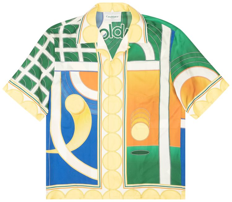 Casablanca Cuban Collar Short Sleeve Shirt Multicolor