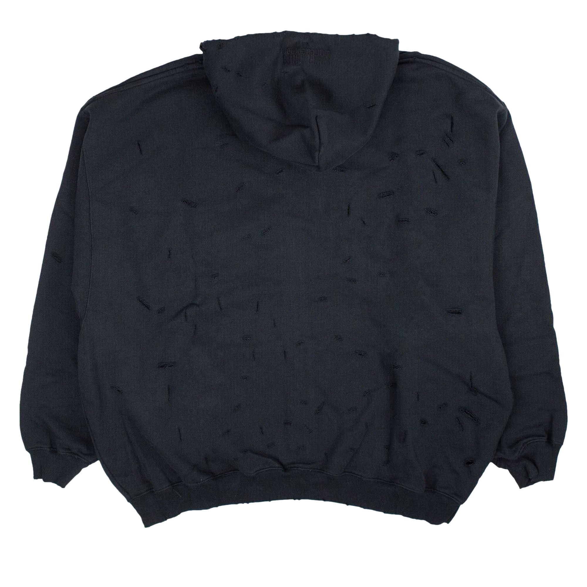 Buy Vetements Ripped Zip Up Hoodie 'Black' - UE63HD181B BLAC