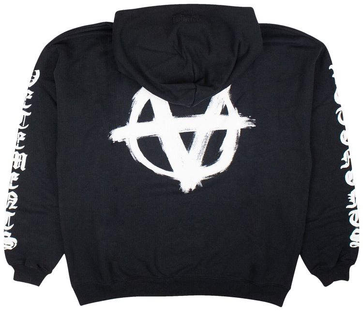 Vetements Double Anarchy Popover Hoodie Black