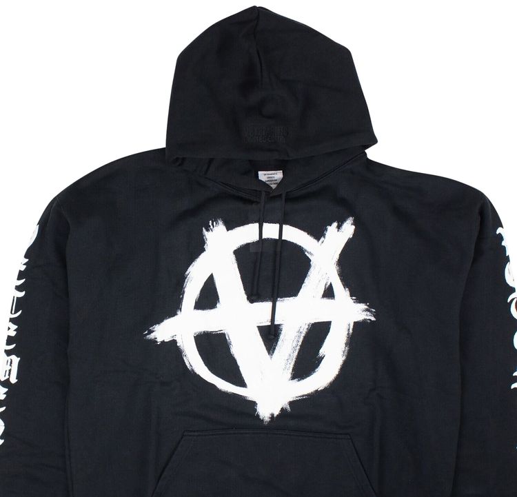 Vetements Double Anarchy Popover Hoodie Black