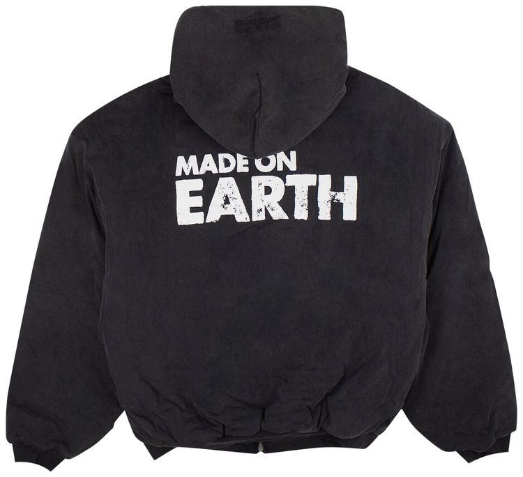 Vetements Made On Earth Jersey Bomber Jacket Black